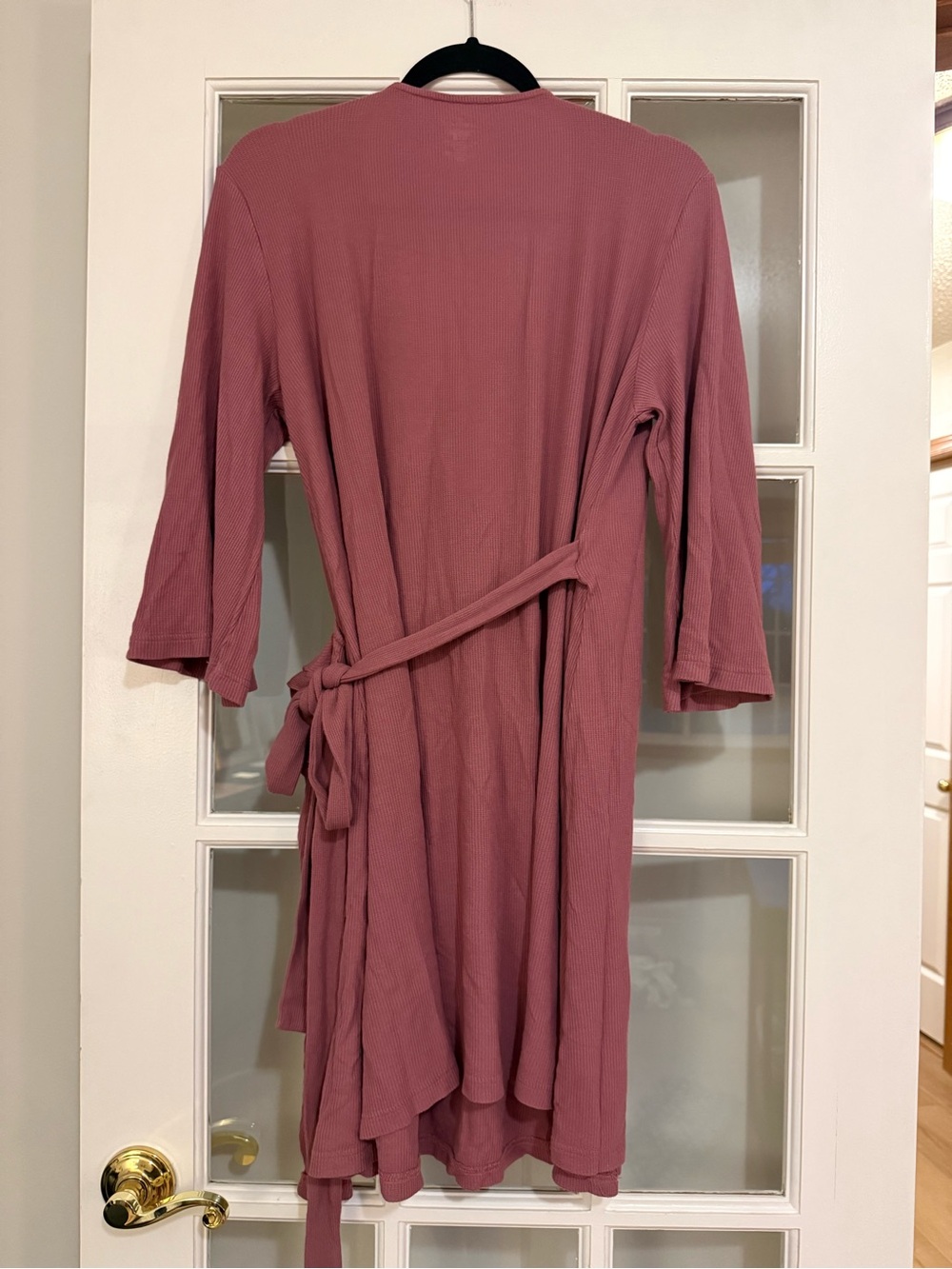 Caden Lane Ribbed Maternity Robe Dusty Rose - Picture 2 of 4